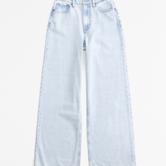 Abercrombie High Rise Wide Leg Jean Light Marble Wash 32 Short / 14 Short - Picture 12 of 14